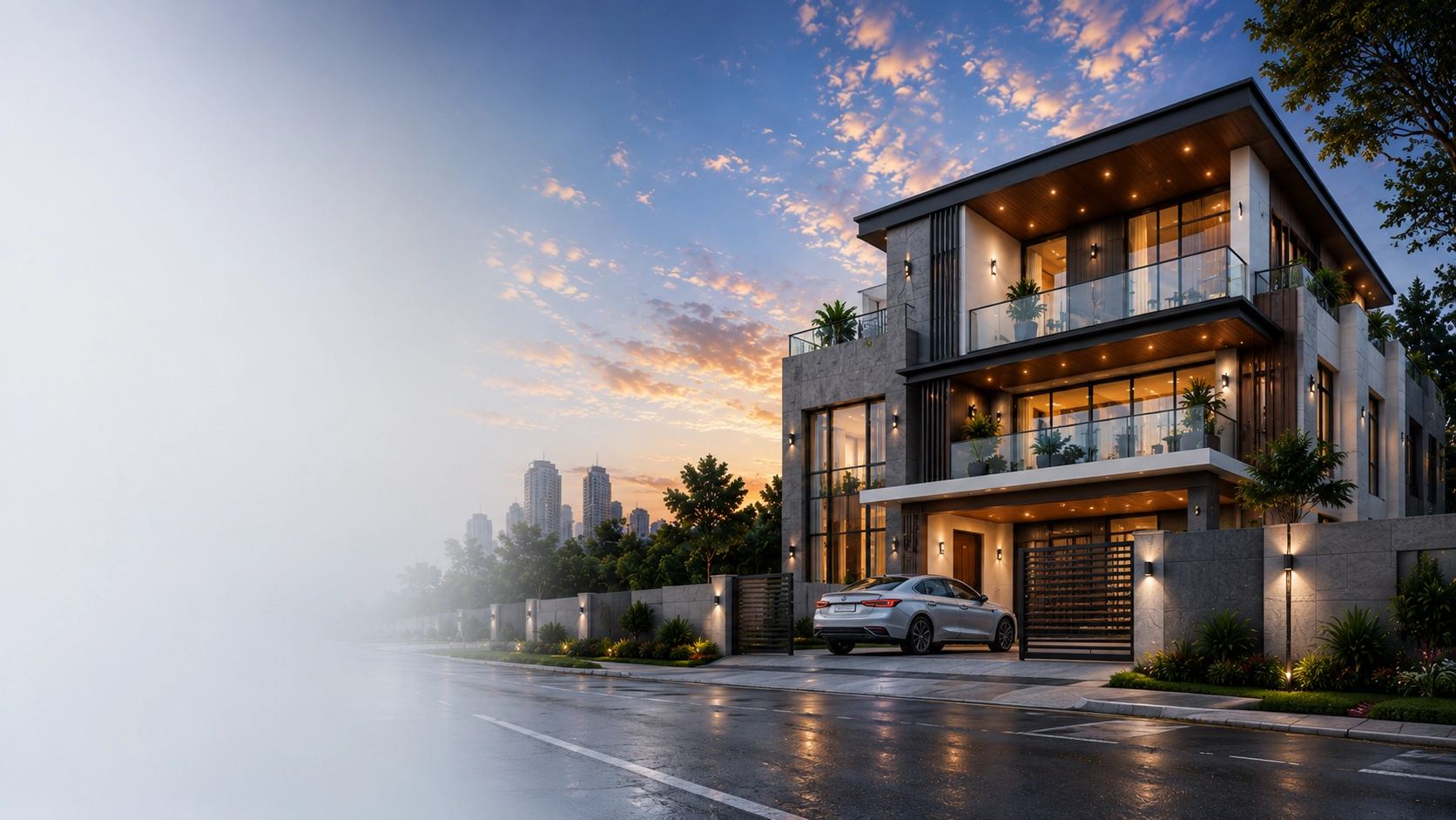 Modern luxury home by RKSV Kam Constructions